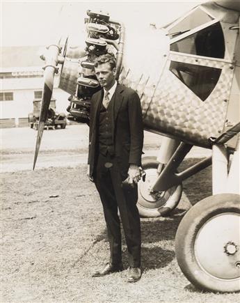(AVIATION) A group of approximately 28 photographs of Charles Lindbergh, the first pilot to fly nonstop across the Atlantic Ocean.